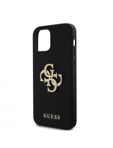 Guess PU Perforated 4G Glitter Metal Logo Fodral för iPhone 12/12 Pro Svart