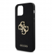 Guess PU Perforated 4G Glitter Metal Logo Fodral för iPhone 12/12 Pro Svart