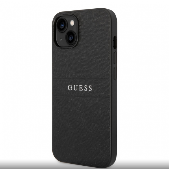 Guess PU Läder Saffiano-fodral till iPhone 14 Svart
