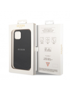 Guess PU Läder Saffiano-fodral till iPhone 14 Svart