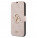 Guess PU Leather 4G Metal Logo Bokfodral för iPhone 15 Pro Max Rosa