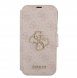 Guess PU Leather 4G Metal Logo Bokfodral för iPhone 15 Pro Max Rosa