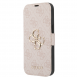 Guess PU Leather 4G Metal Logo Bokfodral för iPhone 15 Rosa