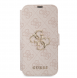 Guess PU Leather 4G Metal Logo Bokfodral för iPhone 15 Rosa