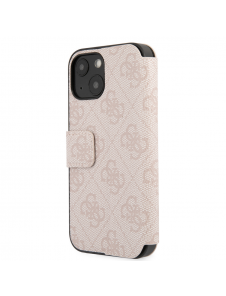 Guess PU Leather 4G Metal Logo Bokfodral för iPhone 15 Rosa