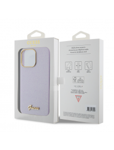 Guess PU Glitter helt inslaget fodral till iPhone 15 Pro Max Lilac