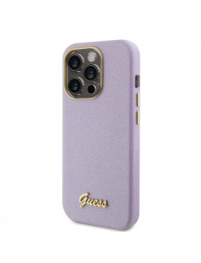 Guess PU Glitter helt inslaget fodral till iPhone 15 Pro Lilac