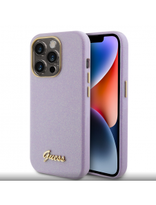Guess PU Glitter helt inslaget fodral till iPhone 15 Pro Lilac