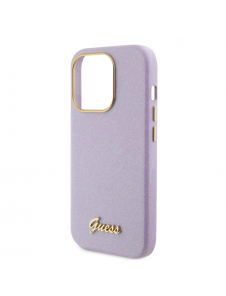 Guess PU Glitter helt inslaget fodral till iPhone 15 Pro Lilac