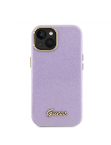 Guess PU Glitter helt inslaget fodral till iPhone 15 Lilac