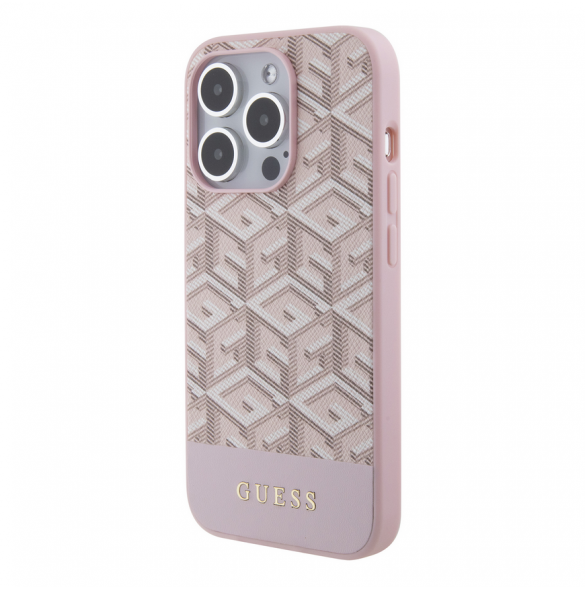 Guess PU G Cube MagSafe Fodral till iPhone 15 Pro Max Rosa