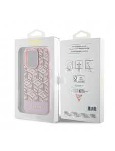 Guess PU G Cube MagSafe Fodral till iPhone 15 Pro Max Rosa