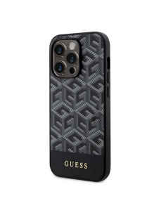 Guess PU G Cube MagSafe Fodral till iPhone 15 Pro Svart