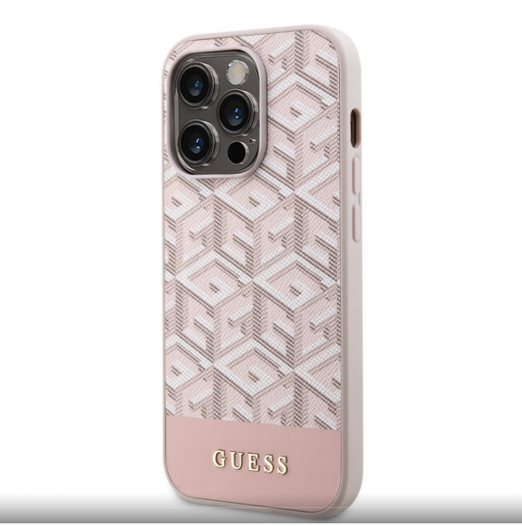 Guess PU G Cube MagSafe Fodral till iPhone 14 Pro Pink
