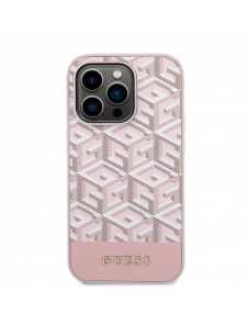 Guess PU G Cube MagSafe Fodral till iPhone 14 Pro Max Rosa