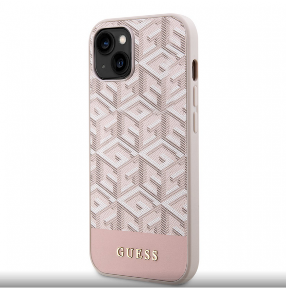 Guess PU G Cube MagSafe Fodral till iPhone 14 Rosa