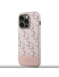 Guess PU G Cube MagSafe Fodral till iPhone 13 Pro Max Rosa