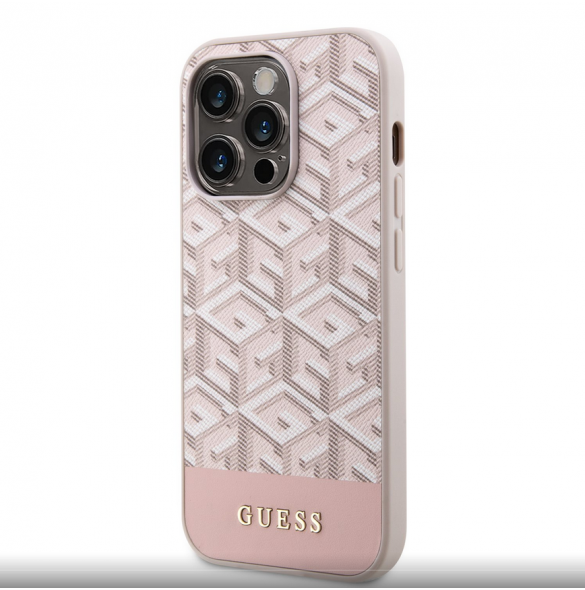 Guess PU G Cube MagSafe Fodral till iPhone 13 Pro Max Rosa