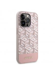 Guess PU G Cube MagSafe Fodral till iPhone 13 Pro Max Rosa