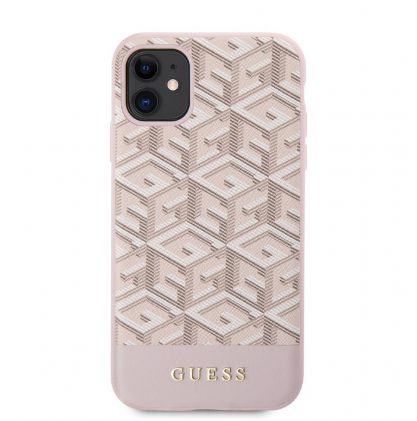 Guess PU G Cube MagSafe Fodral till iPhone 11 Rosa