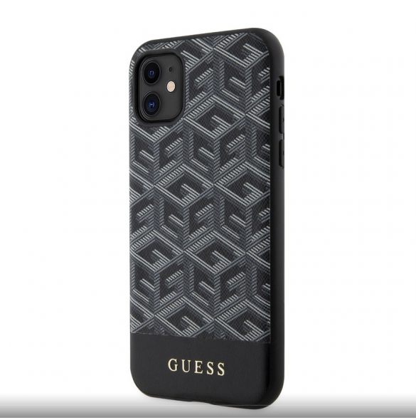 Guess PU G Cube MagSafe Fodral till iPhone 11 Svart