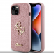 Guess PU Fixed Glitter 4G metalllogofodral för iPhone 13 Rosa