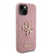 Guess PU Fixed Glitter 4G metalllogofodral för iPhone 13 Rosa