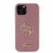 Guess PU Fixed Glitter 4G metalllogofodral för iPhone 12/12 Pro Pink