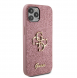 Guess PU Fixed Glitter 4G metalllogofodral för iPhone 12/12 Pro Pink