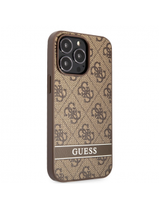 Guess PU 4G Stripe-fodral till iPhone 13 Pro Brown