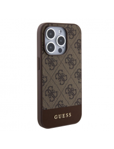 Guess PU 4G Stripe MagSafe-fodral till iPhone 15 Pro Max Brun
