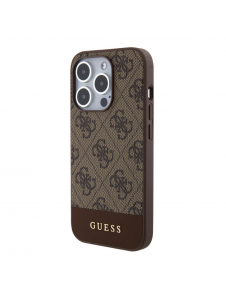 Guess PU 4G Stripe MagSafe Fodral för iPhone 15 Pro Brown