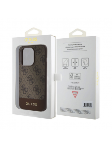 Guess PU 4G Stripe MagSafe Fodral för iPhone 15 Pro Brown