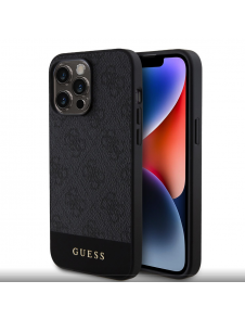 Guess PU 4G Stripe MagSafe Fodral för iPhone 15 Pro Svart