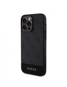 Guess PU 4G Stripe MagSafe Fodral för iPhone 15 Pro Svart