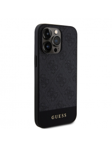 Guess PU 4G Stripe MagSafe Fodral för iPhone 15 Pro Svart
