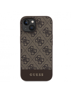 Guess PU 4G Stripe MagSafe Fodral till iPhone 15 Brun