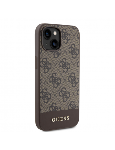 Guess PU 4G Stripe MagSafe Fodral till iPhone 15 Brun