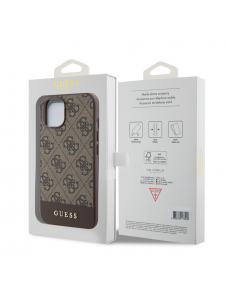 Guess PU 4G Stripe MagSafe Fodral till iPhone 15 Brun