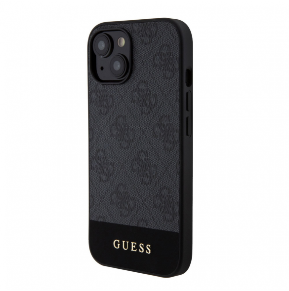 Guess PU 4G Stripe MagSafe Fodral för iPhone 15 Svart