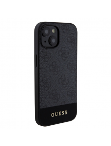 Guess PU 4G Stripe MagSafe Fodral för iPhone 15 Svart