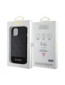 Guess PU 4G Stripe MagSafe Fodral för iPhone 15 Svart