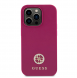 Guess PU 4G Strass metalllogofodral för iPhone 15 Pro Max Rosa
