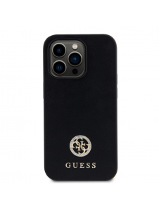 Guess PU 4G Strass metalllogofodral för iPhone 15 Pro Max Svart
