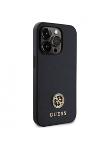 Guess PU 4G Strass metalllogofodral för iPhone 15 Pro Max Svart