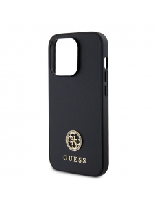 Guess PU 4G Strass metalllogofodral för iPhone 15 Pro Max Svart