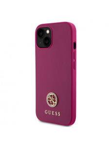 Guess PU 4G Strass metalllogofodral för iPhone 15 Rosa