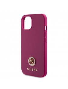 Guess PU 4G Strass metalllogofodral för iPhone 15 Rosa