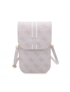 Guess PU 4G Printed Stripes Telefonväska Rosa