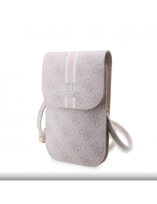 Guess PU 4G Printed Stripes Telefonväska Rosa